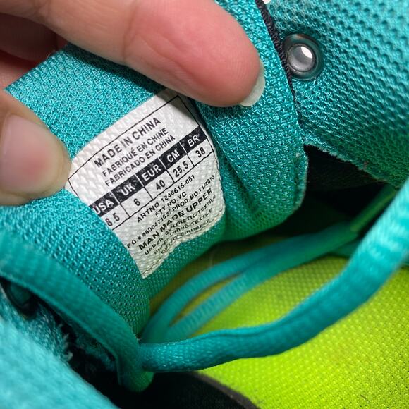 Under Armour UA Thrill Running Shoes Black Teal Womens Size 8.5 - Picture 6 of 6